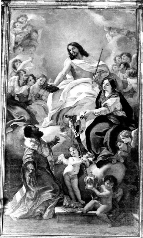 San Nicola di Bari davanti a Maria Vergine e Gesù Cristo - Chiesa di S. Maria Maddalena, Roma